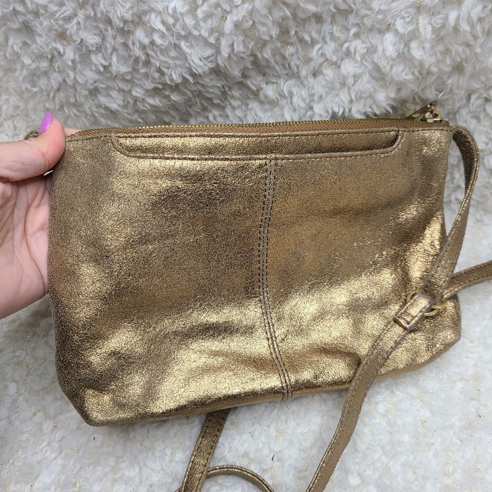 Hobo International Metalic Gold Crossbody Purse - Picture 3 of 7